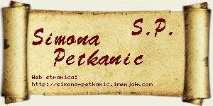 Simona Petkanić vizit kartica